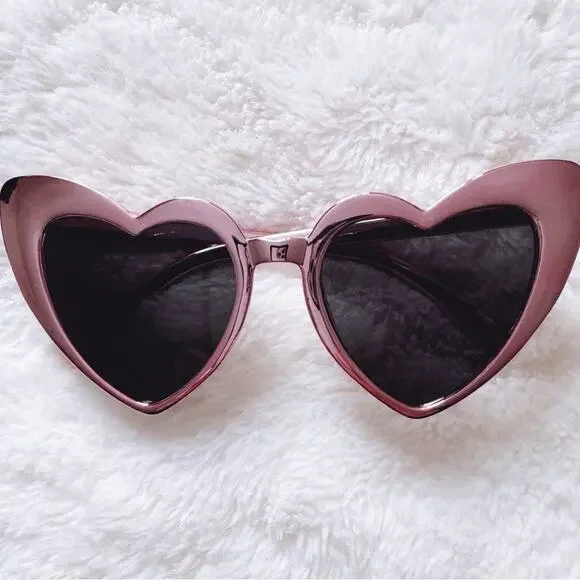 Addison Pink Heart-Shaped Sunglasses - Picture 1 of 15